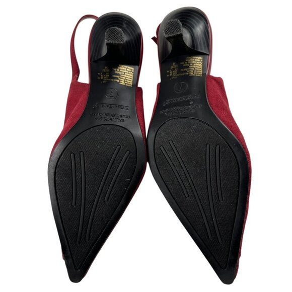 Predictions Jacelyn Red Faux Suede Heels Slingback Shoes Size 7 - Picture 9 of 16